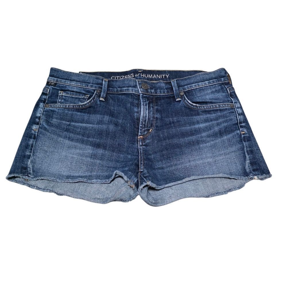 Citizens Of Humanity Blue Jean Shorts with Raw Hem
